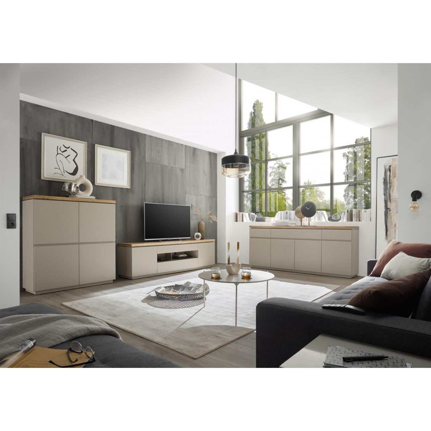 Sideboard Palamos | warmgrau / Akazie massiv