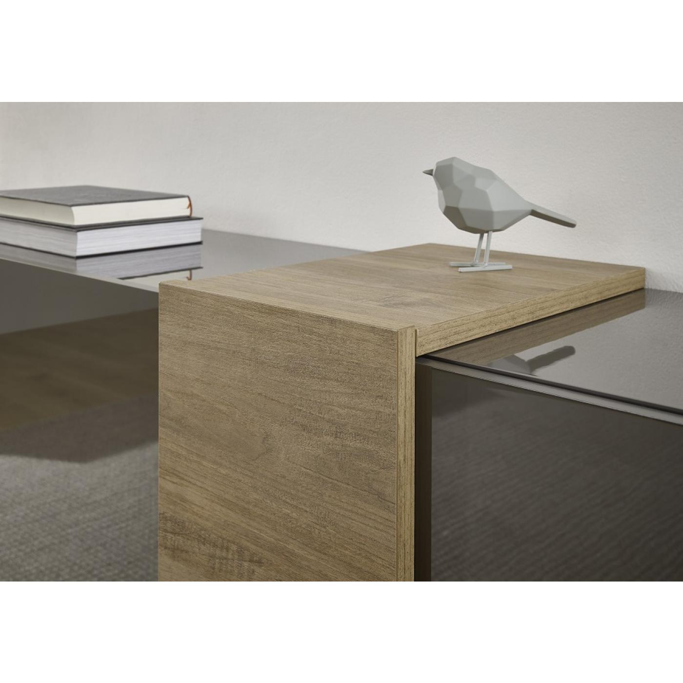 Sideboard Positano | grau Hochglanz / Eiche Mercure