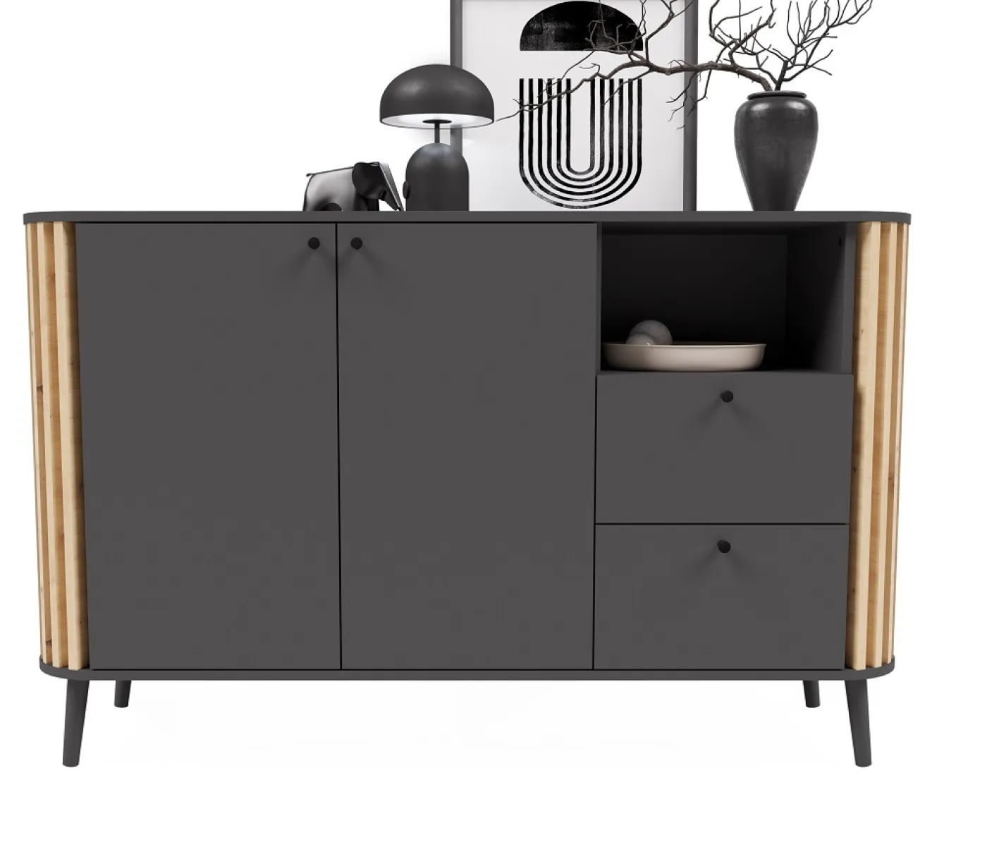 Sideboard Pure | grau / Artisan Eiche | 138 cm