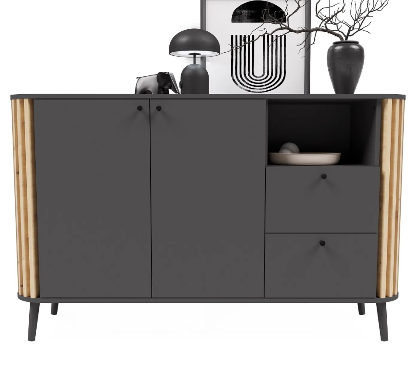 Sideboard Pure | grau / Artisan Eiche | 138 cm