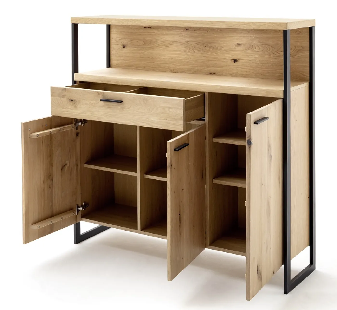 Sideboard Salerno 2 | Balkeneiche / Eiche Bianco | ohne Beleuchtung