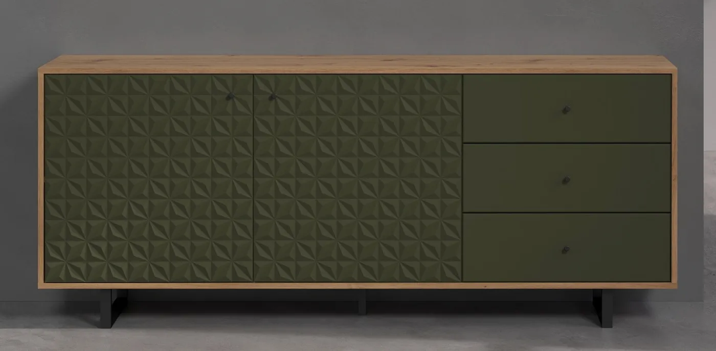 Sideboard Sentra | Dark Green / Artisan Eiche