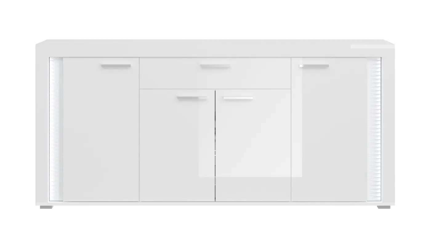 Sideboard Skylight | weiß Hochglanz | inkl. Frontbeleuchtung