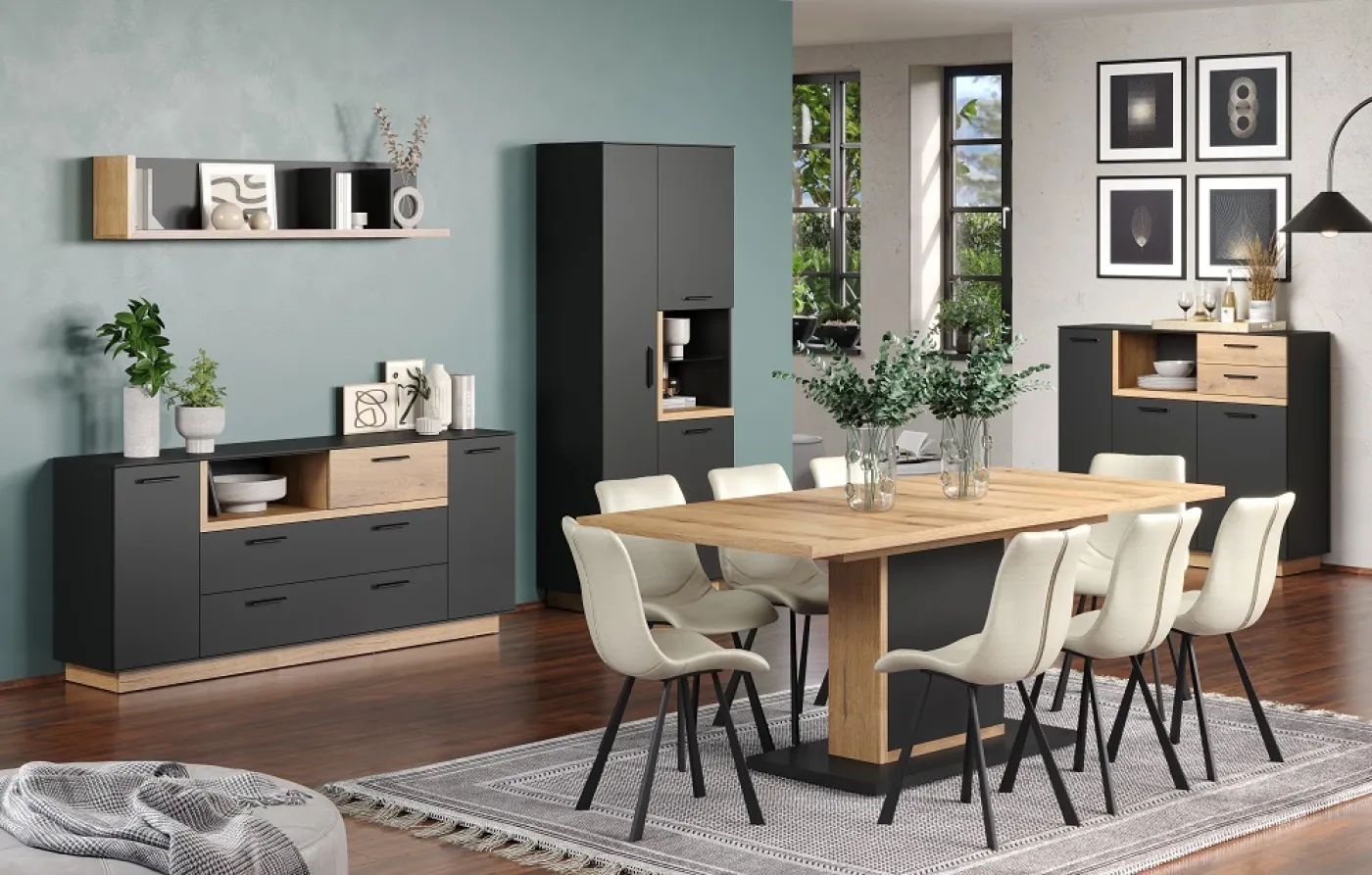Sideboard Synnax | anthrazit grau / Coast Evoke Eiche