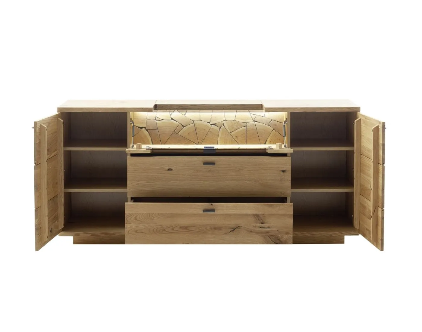 Sideboard Venedig | Naturfarben / Wildeiche | optional LED Beleuchtung