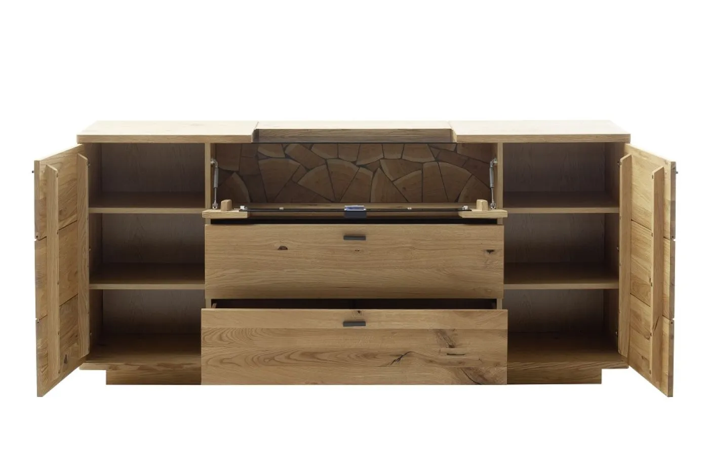 Sideboard Venedig | Naturfarben / Wildeiche | optional LED Beleuchtung