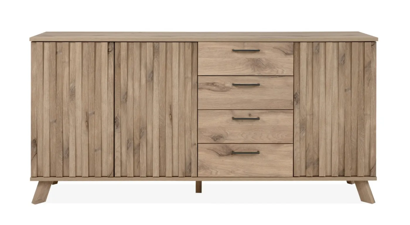 Sideboard Wellington mit Schubkästen | mit 3D-Reliefoptik | Schwedeneiche