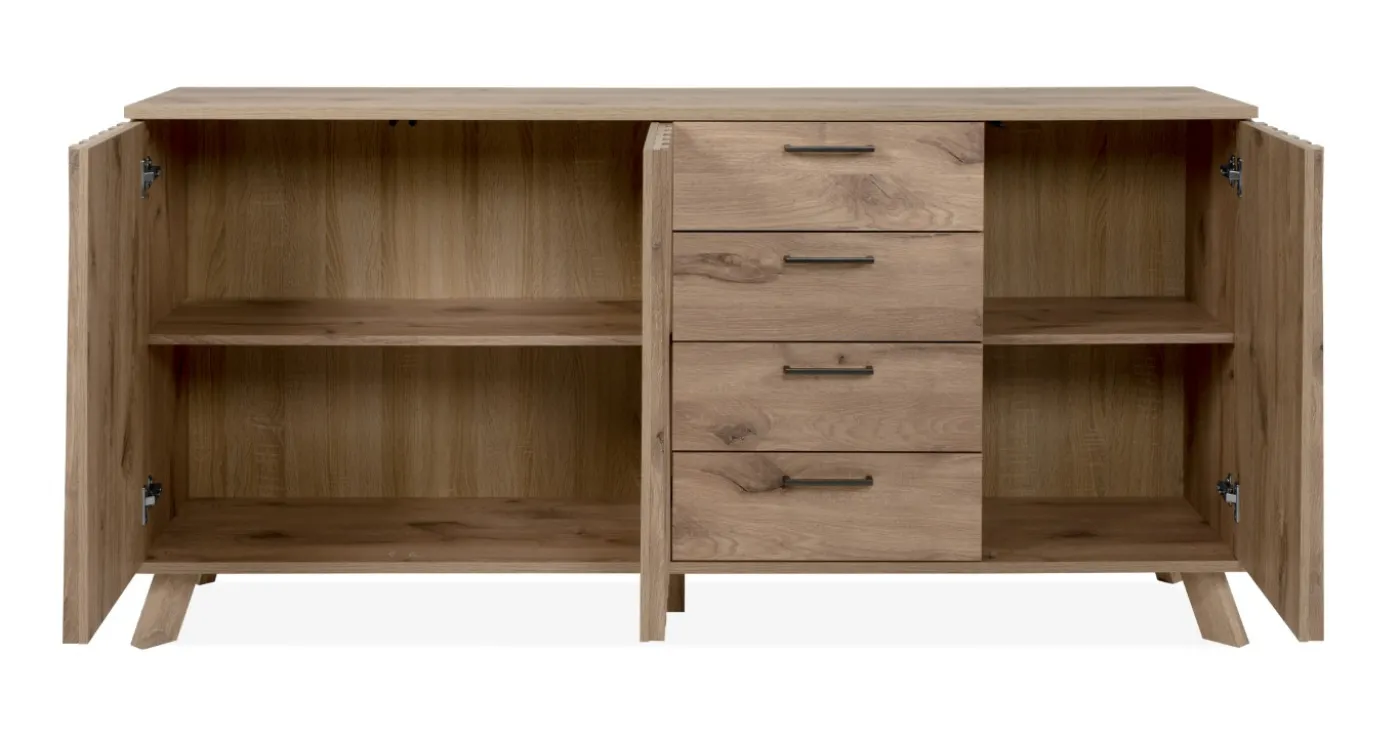 Sideboard Wellington mit Schubkästen | mit 3D-Reliefoptik | Schwedeneiche