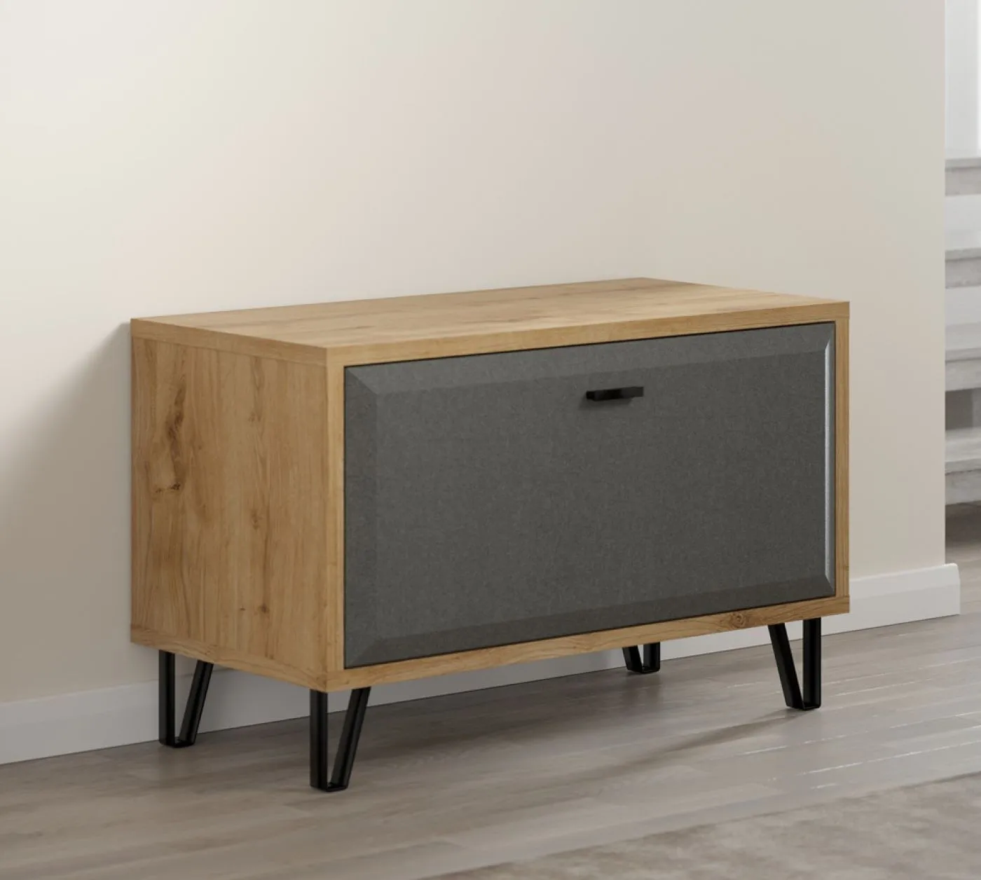 Sitzbank Cheyenne | Eiche Navarra / Filz Dark Grey