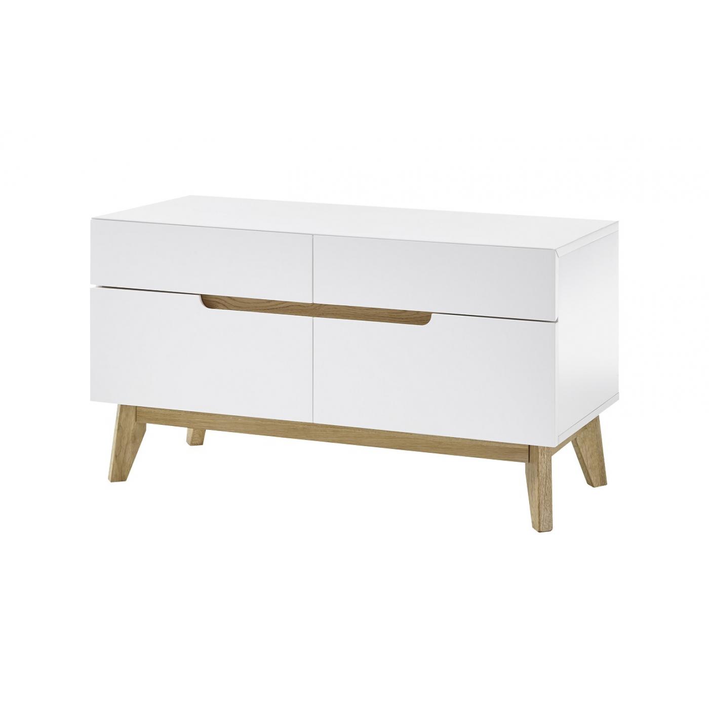 Sitzbank Garderobe Cervo | weiß matt / Asteiche massiv