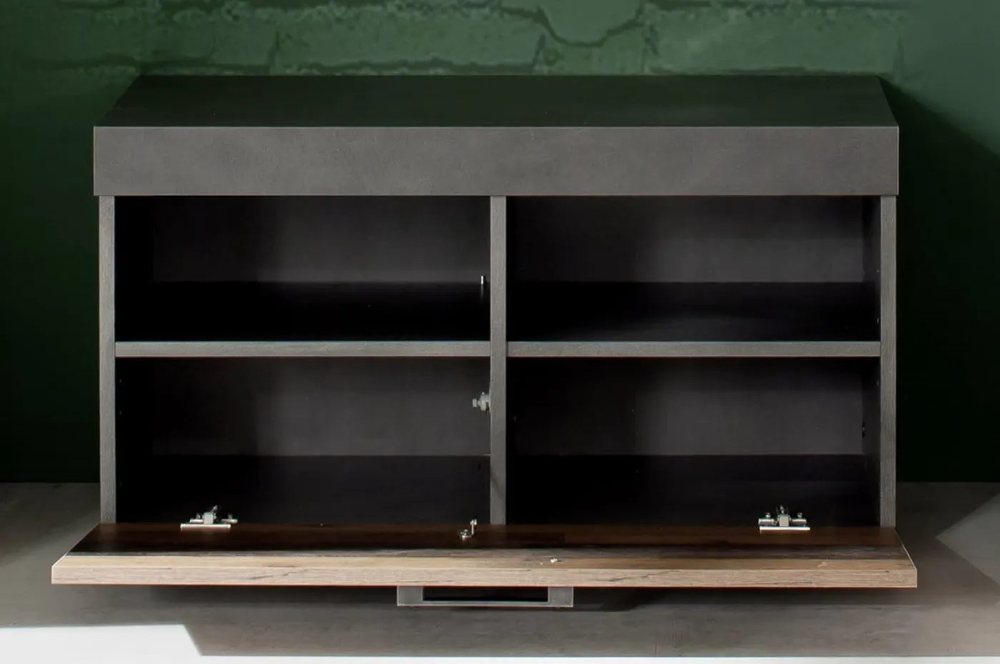 Sitzbank Garderobe Indy | Old Used Wood / Matera grau | Shabby Look