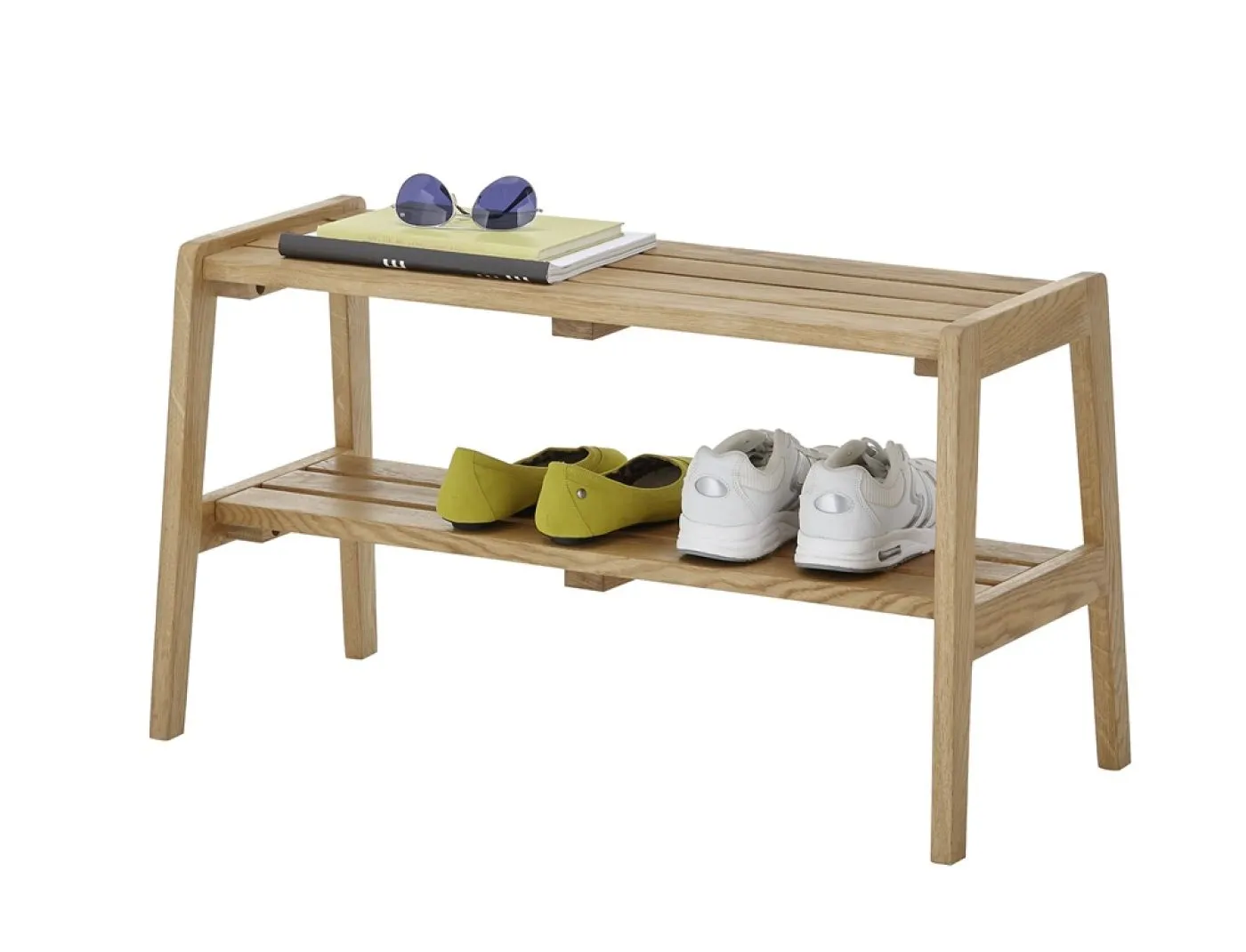 Sitzbank Garderobenbank Bantry 2 | Eiche massiv 80x45x36 cm