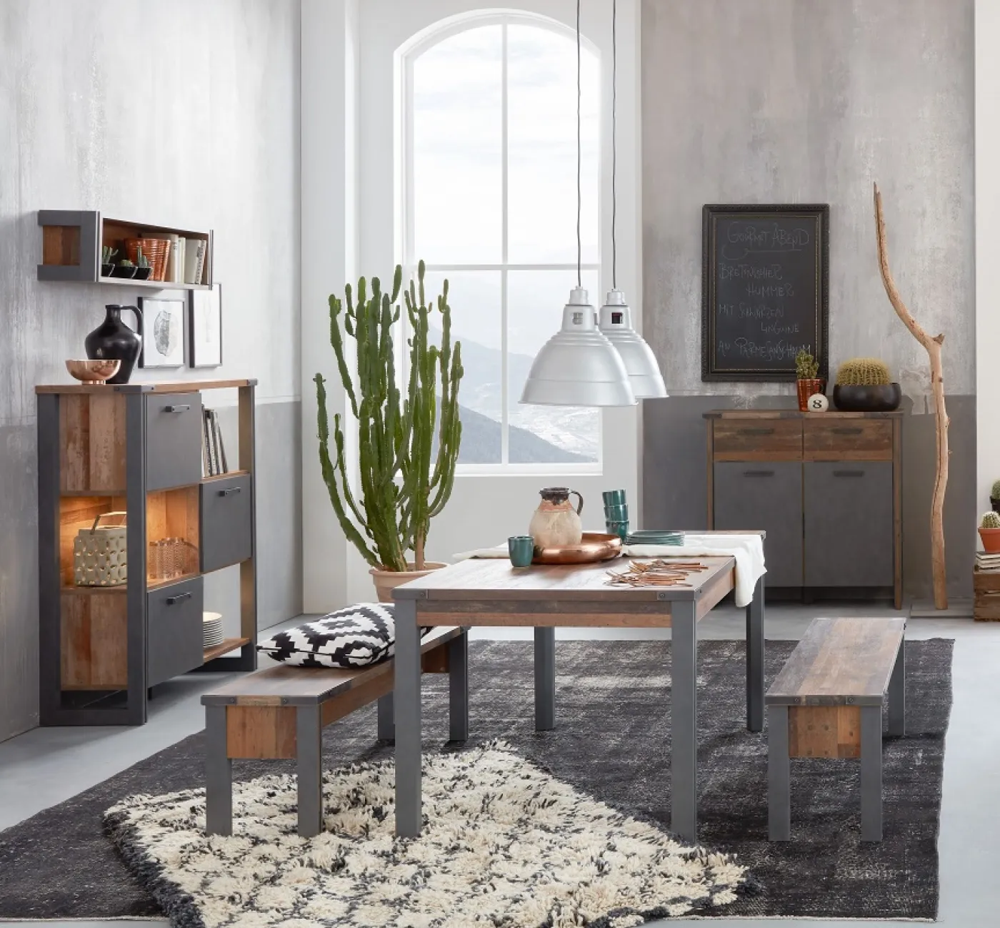 Sitzbank Prime | Old Used Wood / Matera grau | Shabby Look