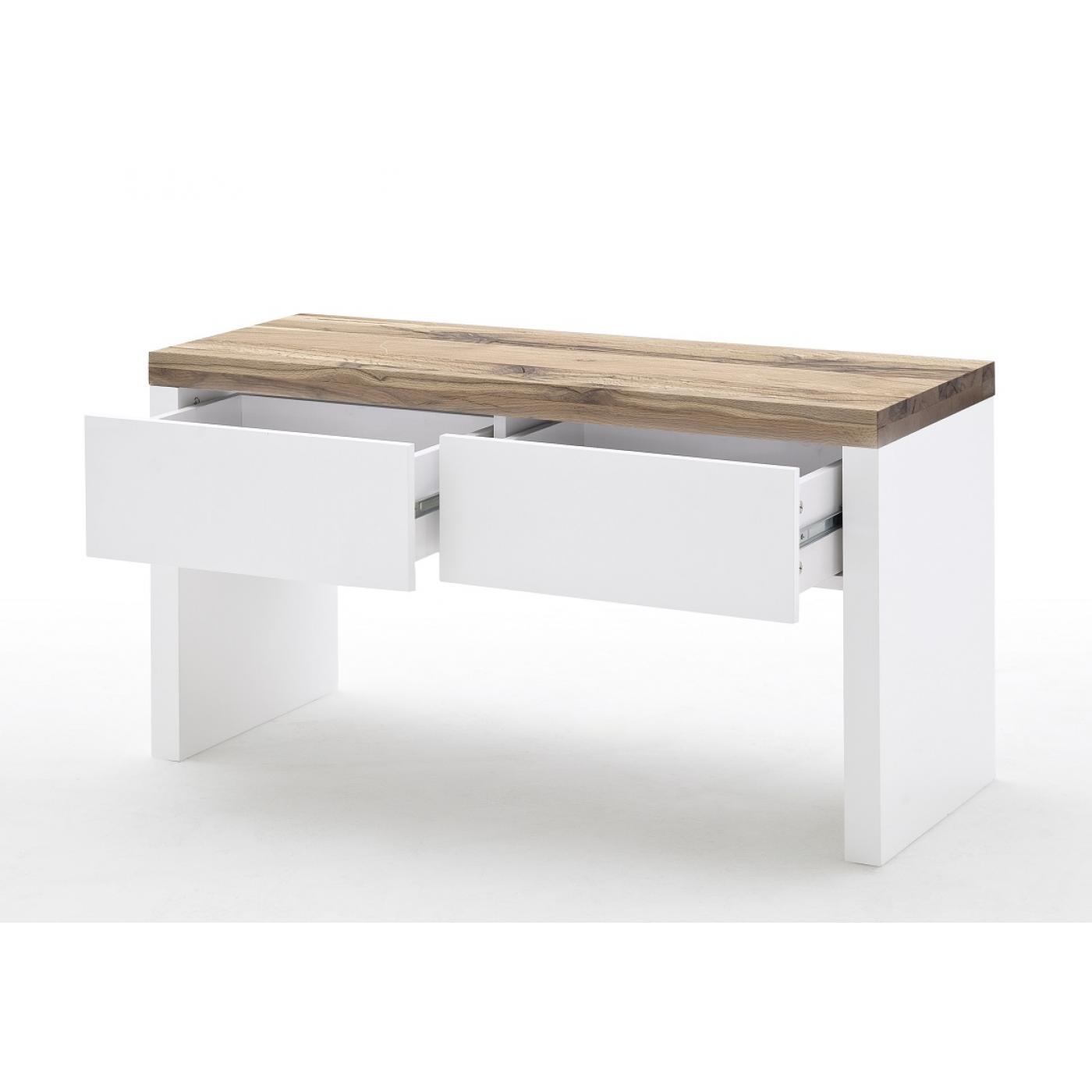 Sitzbank Romina | weiß matt / Asteiche massiv