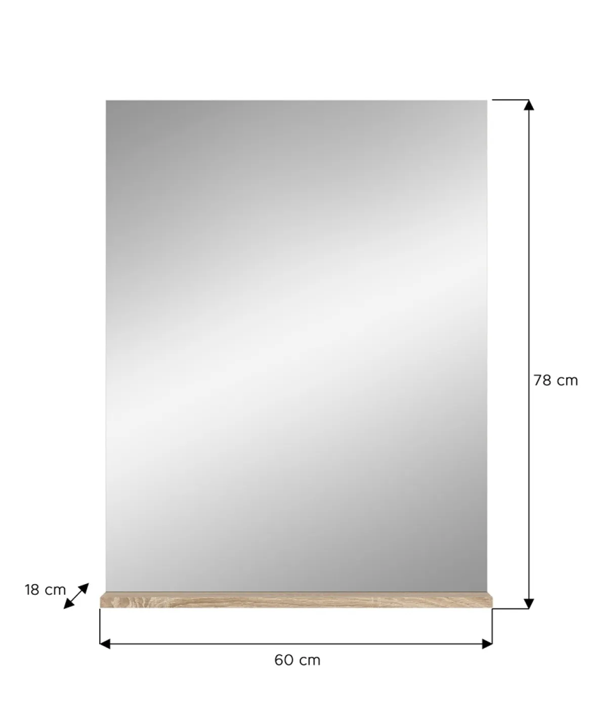 Spiegel Lambada | weiß Hochglanz / Sonoma Eiche