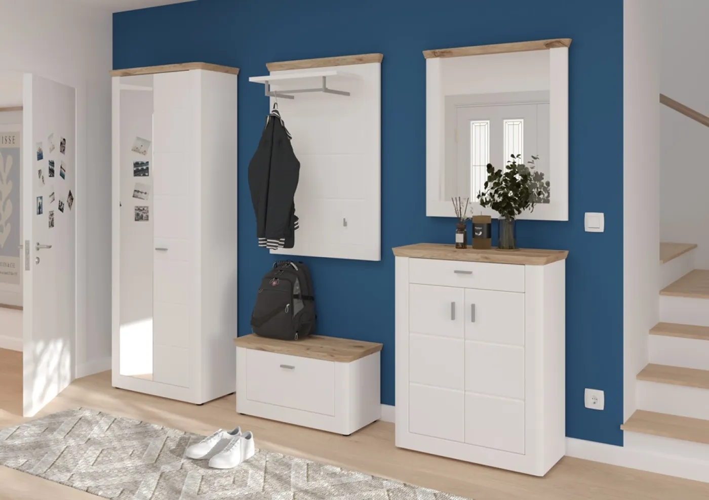 Spiegel Michigan | weiß / Viking Oak