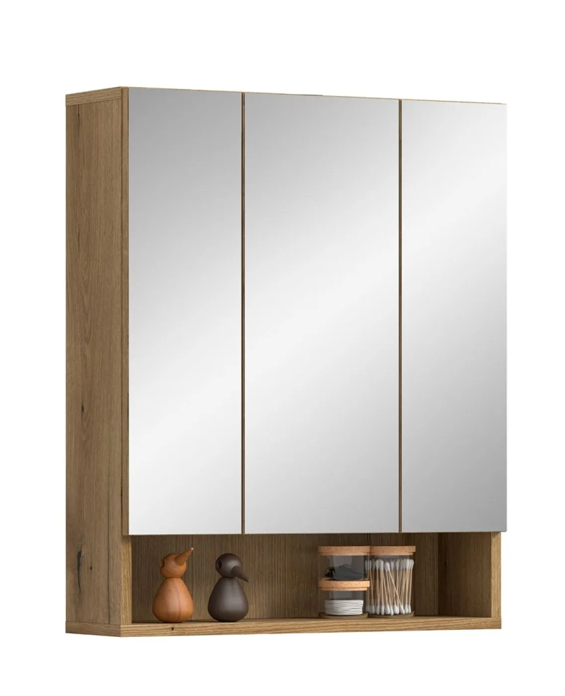 Spiegelschrank Aqua | mit offenem Fach | Evoke Oak ohne