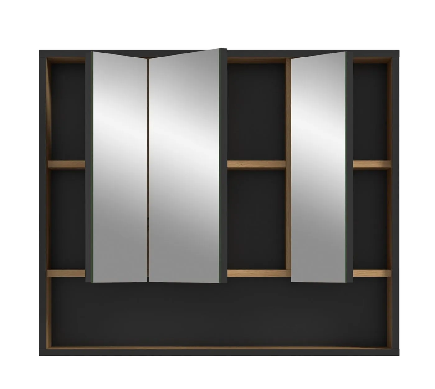 Spiegelschrank Bagno | mit offenem Fach | Artisan Oak mit Beleuchtung