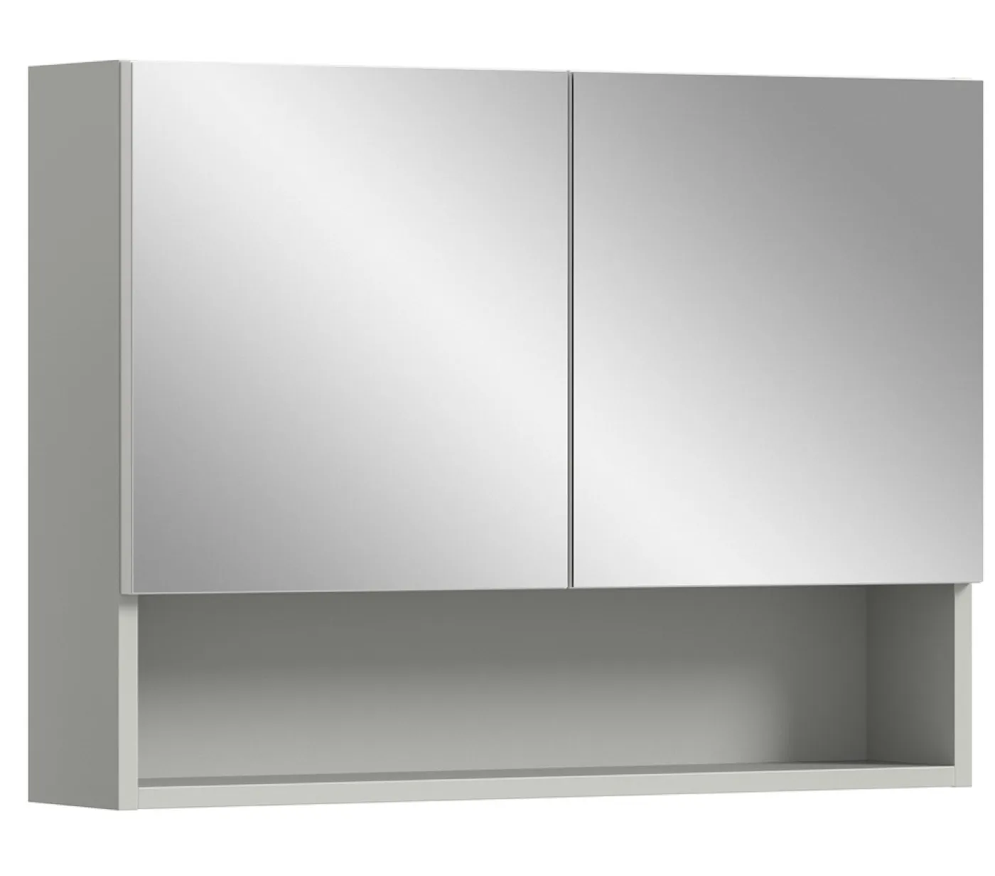 Spiegelschrank Copa | hellgrau | mit Beleuchtung 74x55x17 cm