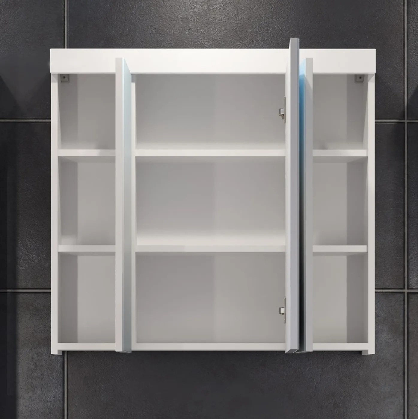 Spiegelschrank Devon | weiß Hochglanz