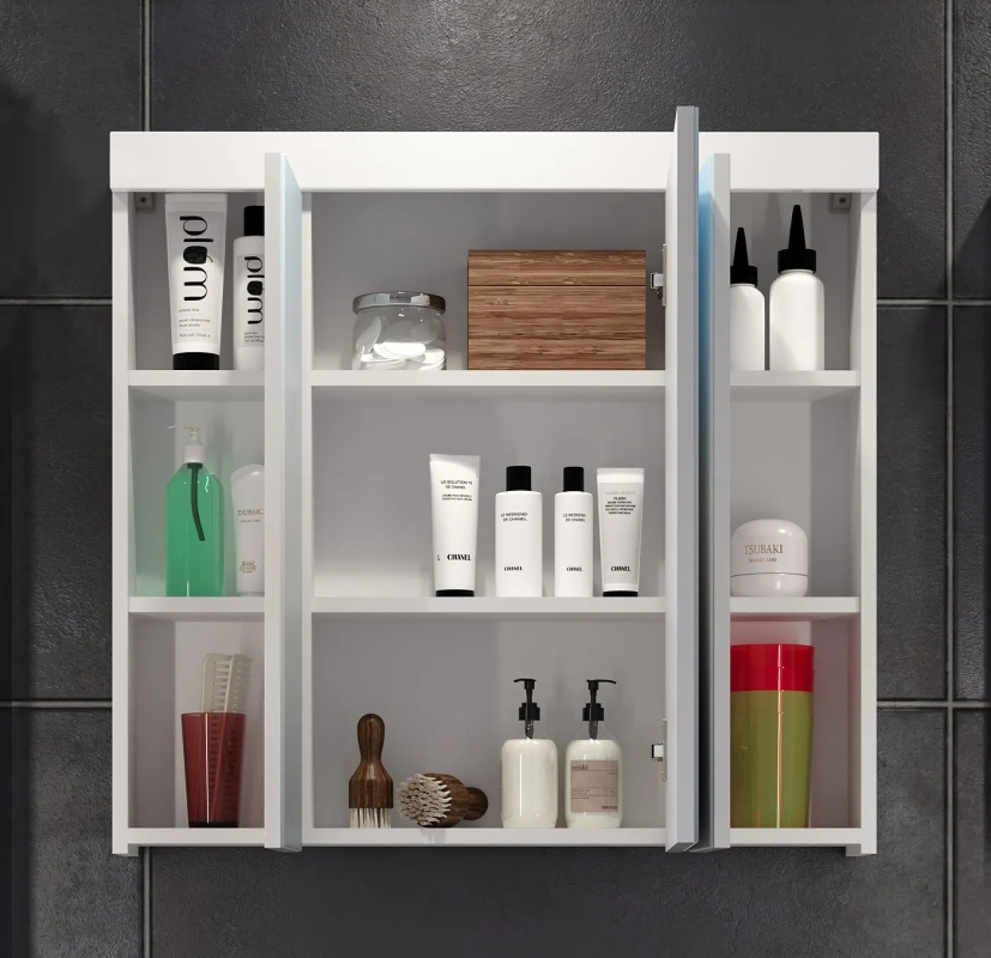 Spiegelschrank Devon | weiß Hochglanz ohne Aufsatzleuchte