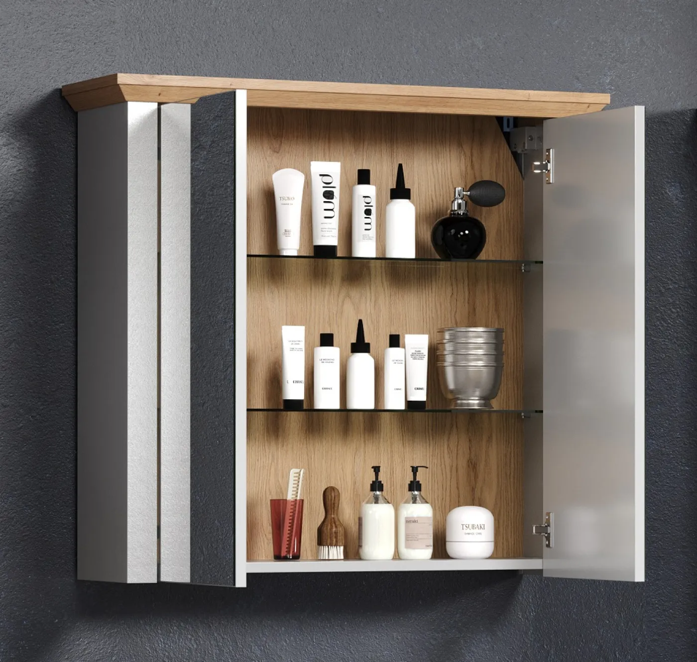 Spiegelschrank Landside | Landhausstil | Lichtgrau / Artisan Eiche