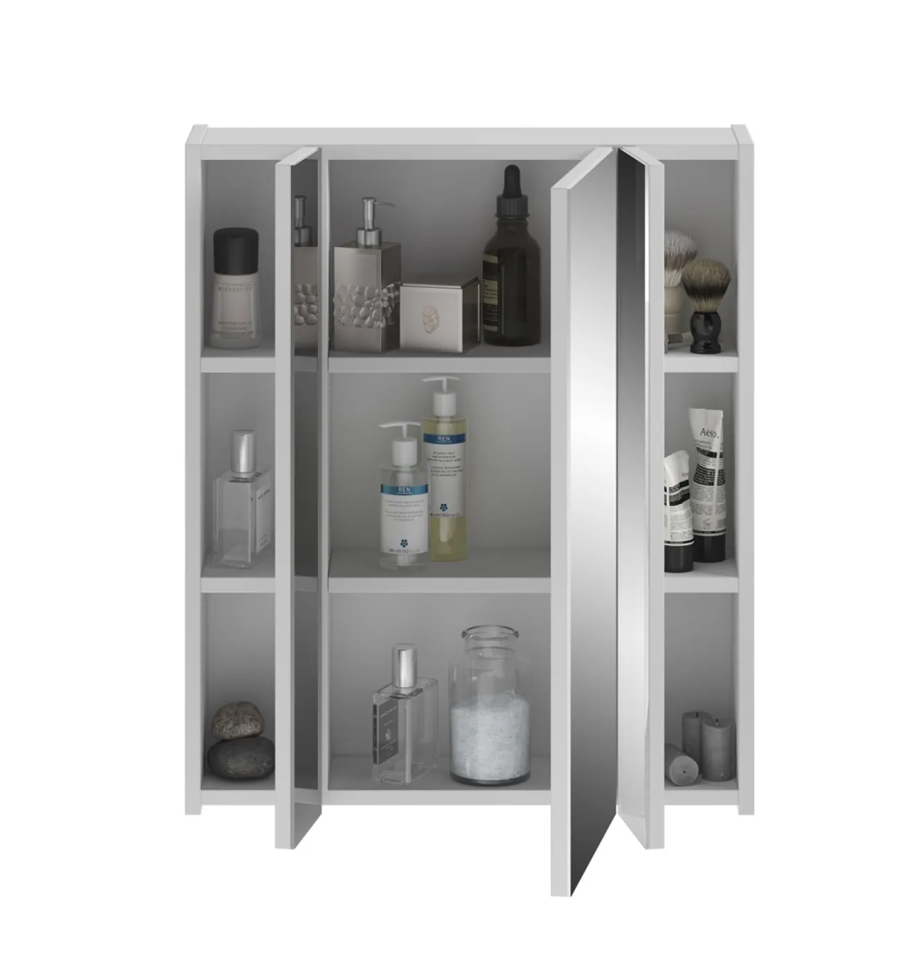 Spiegelschrank Linus | weiß Hochglanz | inkl. LED Beleuchtung