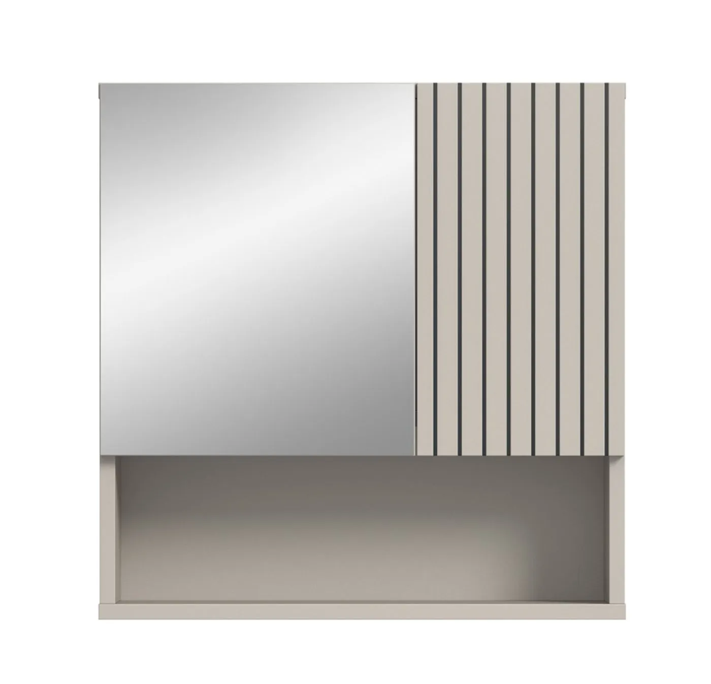 Spiegelschrank Mone | mit offenem Fach | Kaschmir ohne Beleuchtung