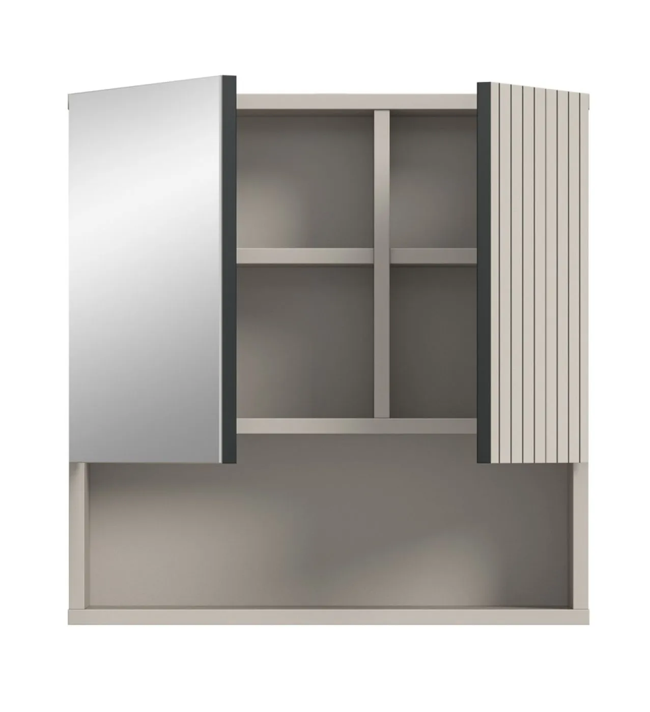 Spiegelschrank Mone | mit offenem Fach | Kaschmir ohne Beleuchtung