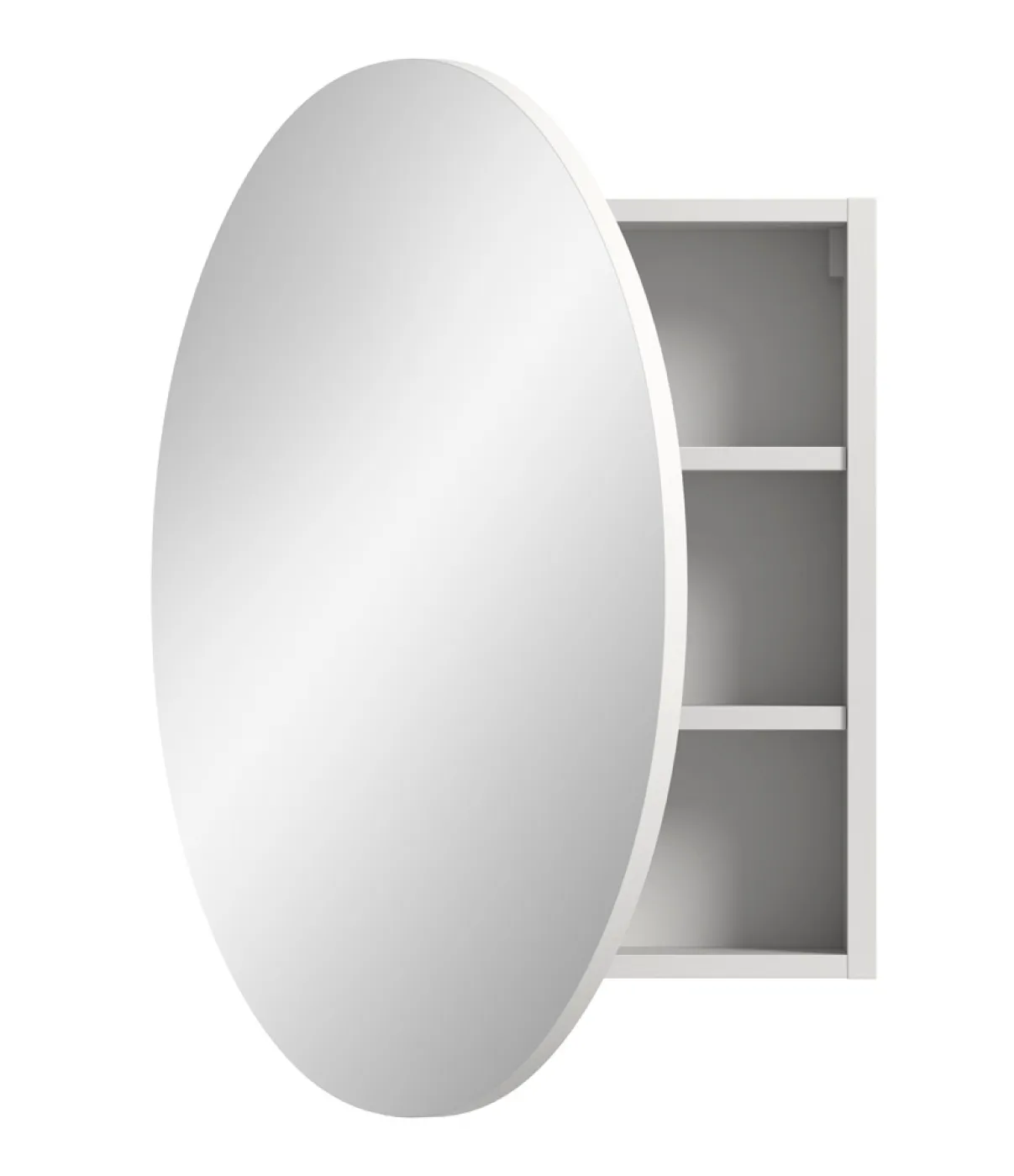 Spiegelschrank rund Riff | weiß | LED Beleuchtung