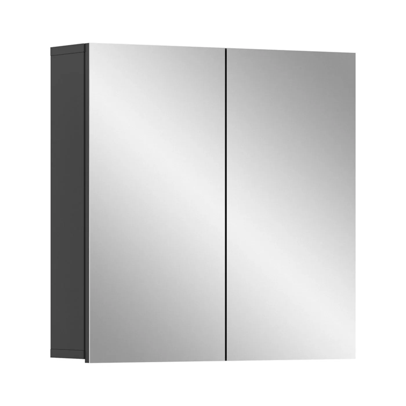 Spiegelschrank Soft | grau | mit Beleuchtung 60 x 60 x 15 cm