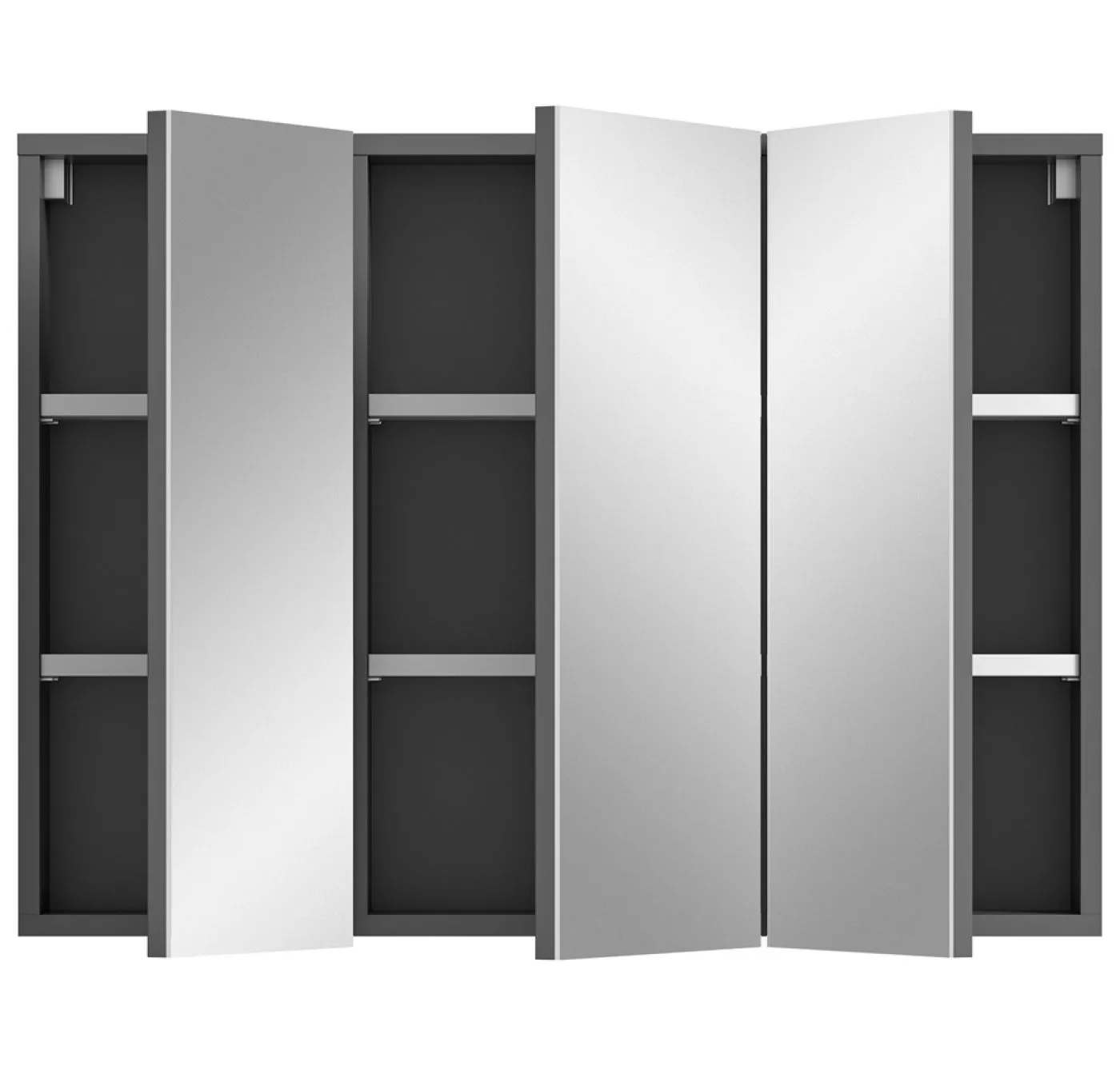 Spiegelschrank Soft | grau | ohne Beleuchtung 80 x 60 x 15 cm