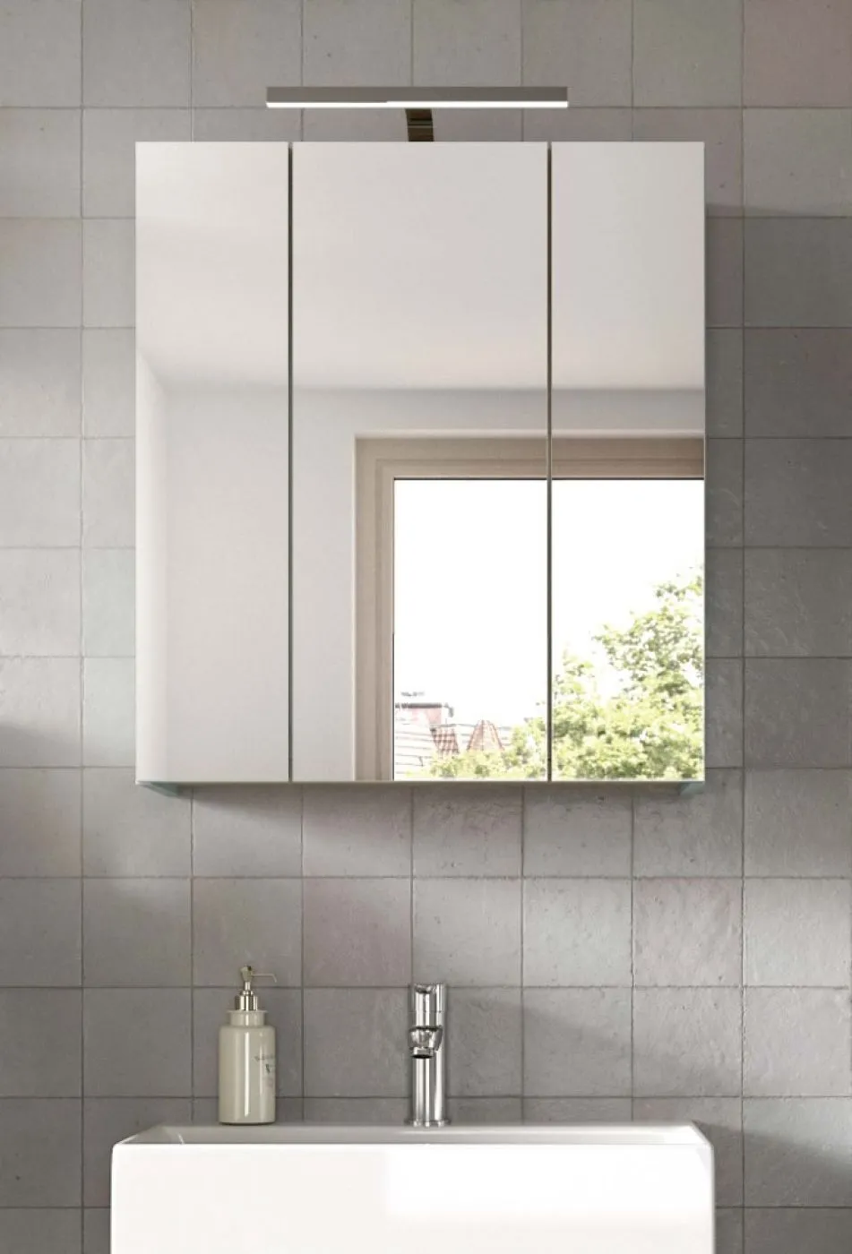 Spiegelschrank Star | hellgrün / Eiche | optionaler Beleuchtung