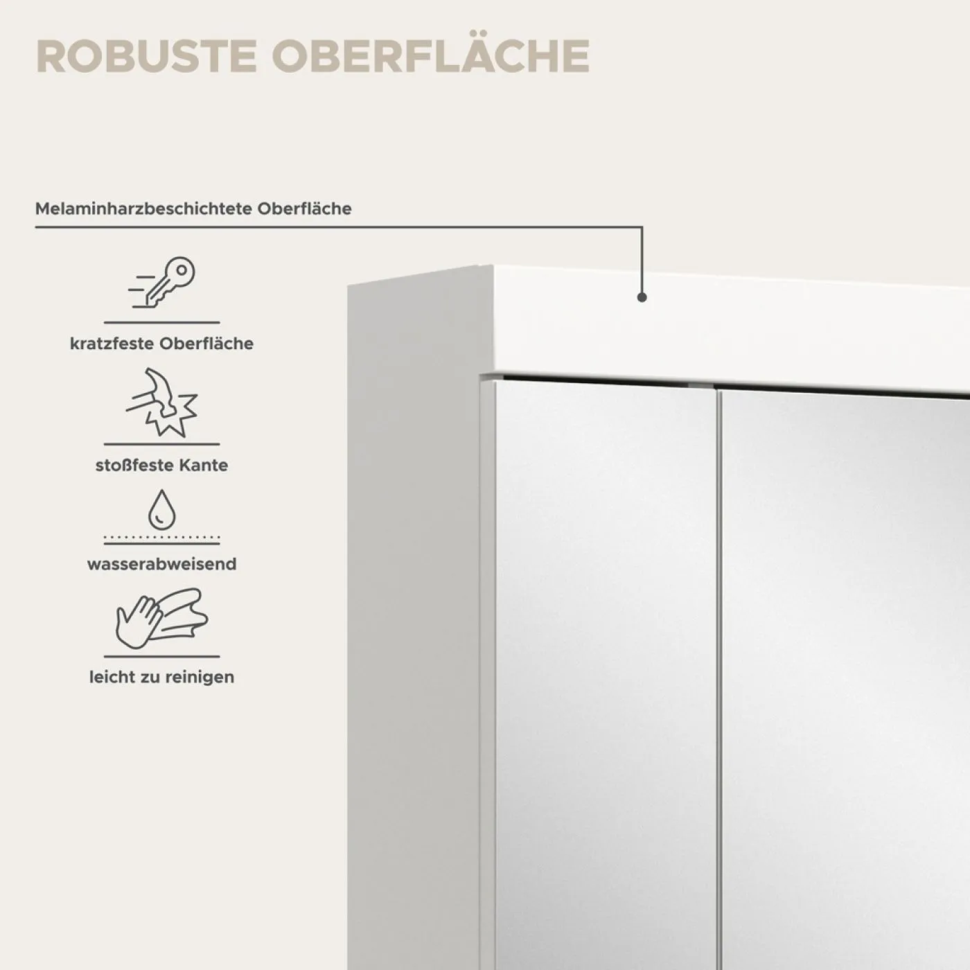 Spiegelschrank Viana | weiß ohne Aufsatzleuchte