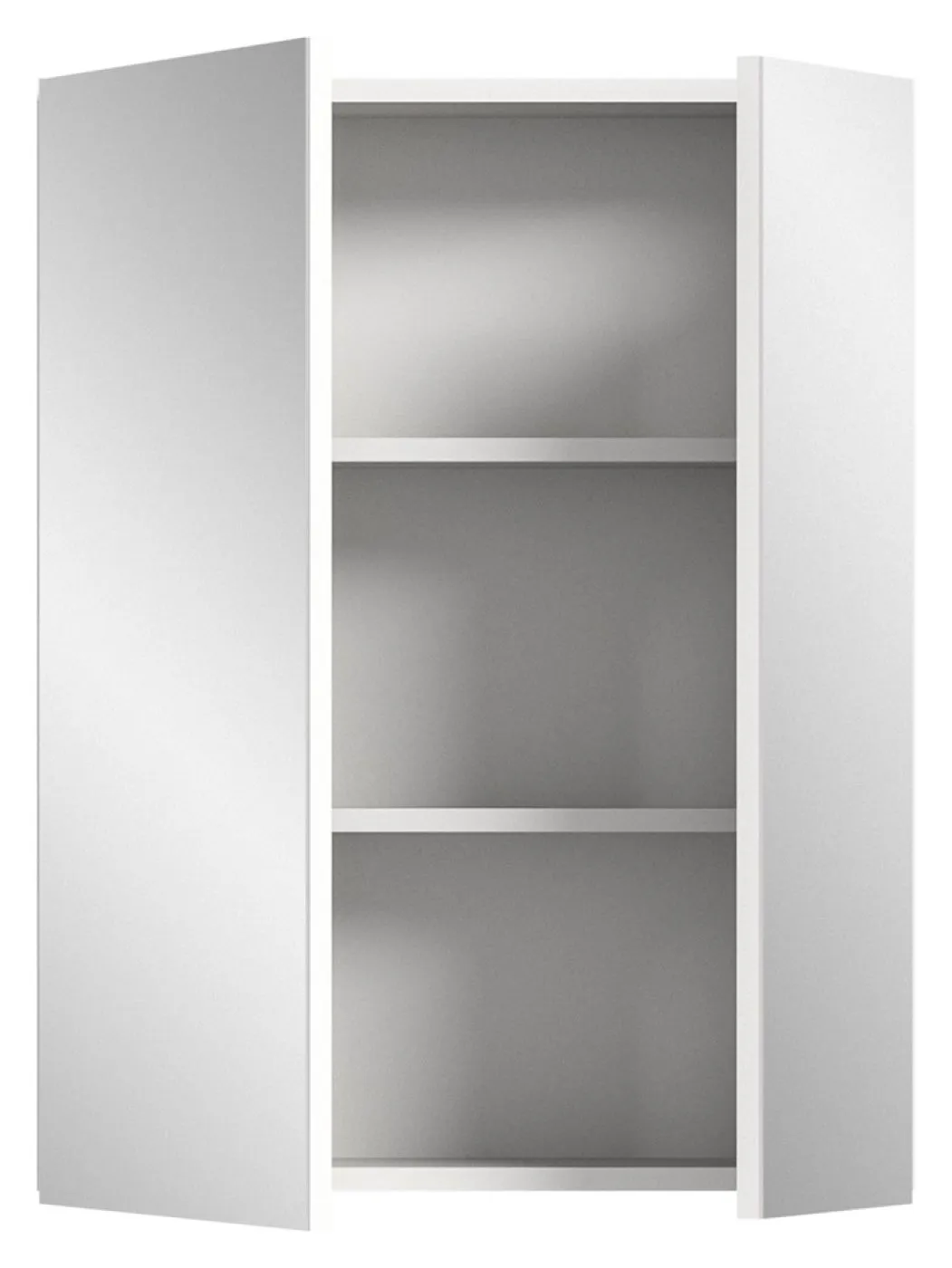 Spiegelschrank Vira, Spiegelschrank mit zweiflügeliger Spiegeltür und Griffmulde – Ansicht 4
