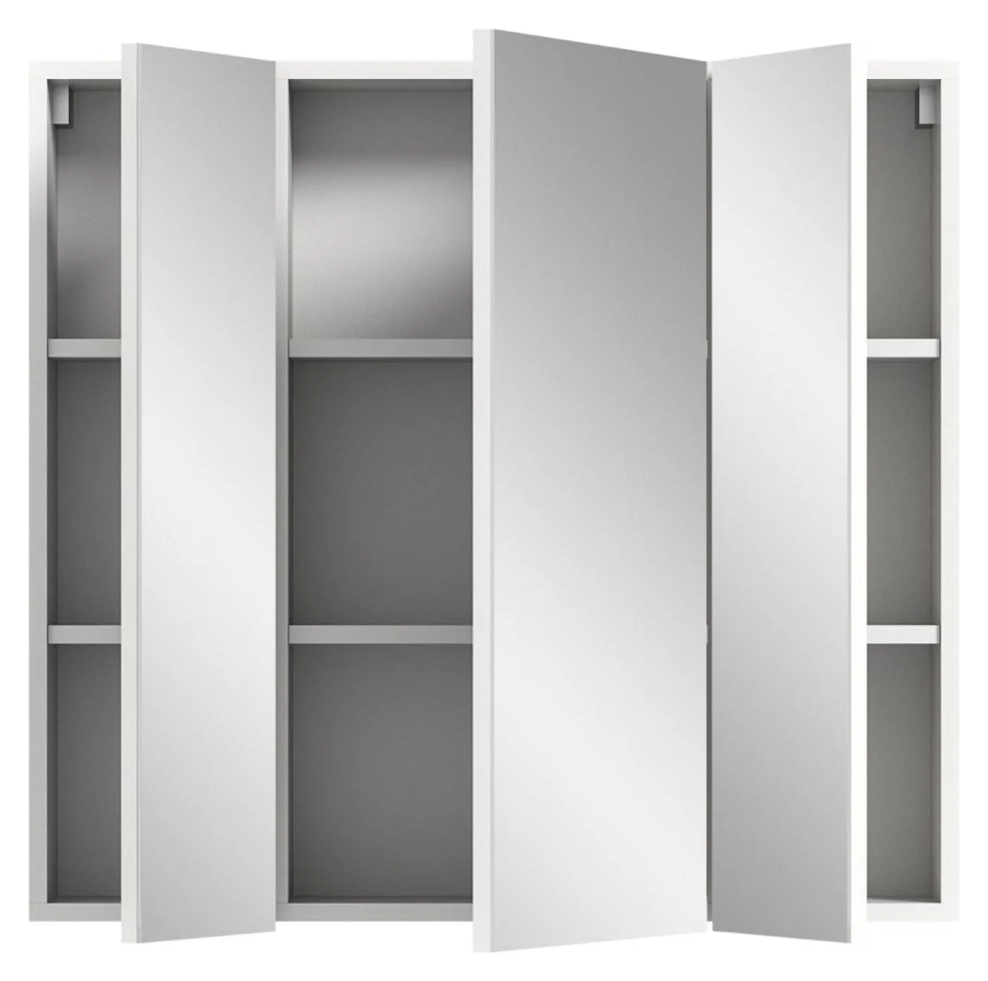 Spiegelschrank Vira, Spiegelschrank mit 3 Türen und LED-Beleuchtung oben – Ansicht 4