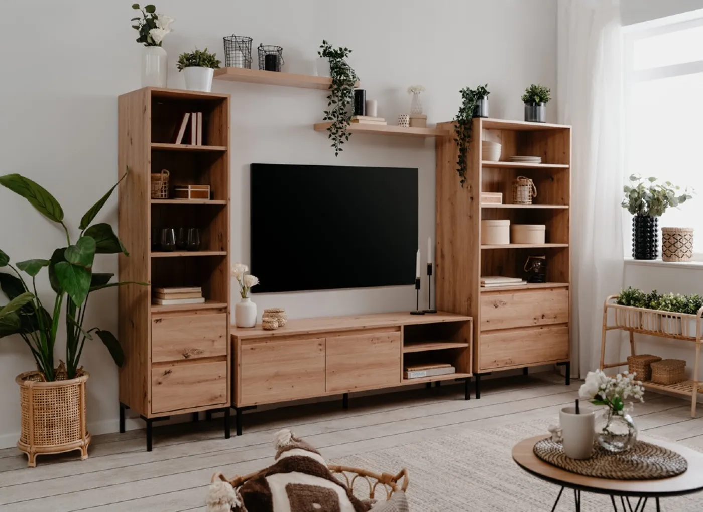 Standregal Korsika | mit Schubkästen | Artisan Oak