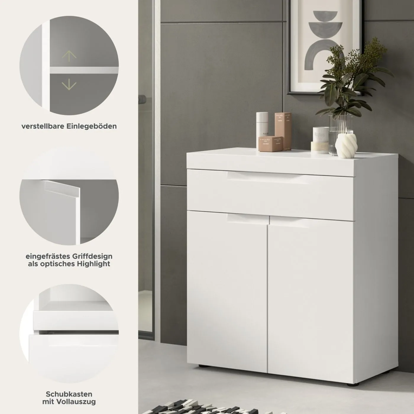 Standschrank breit Viana | weiß