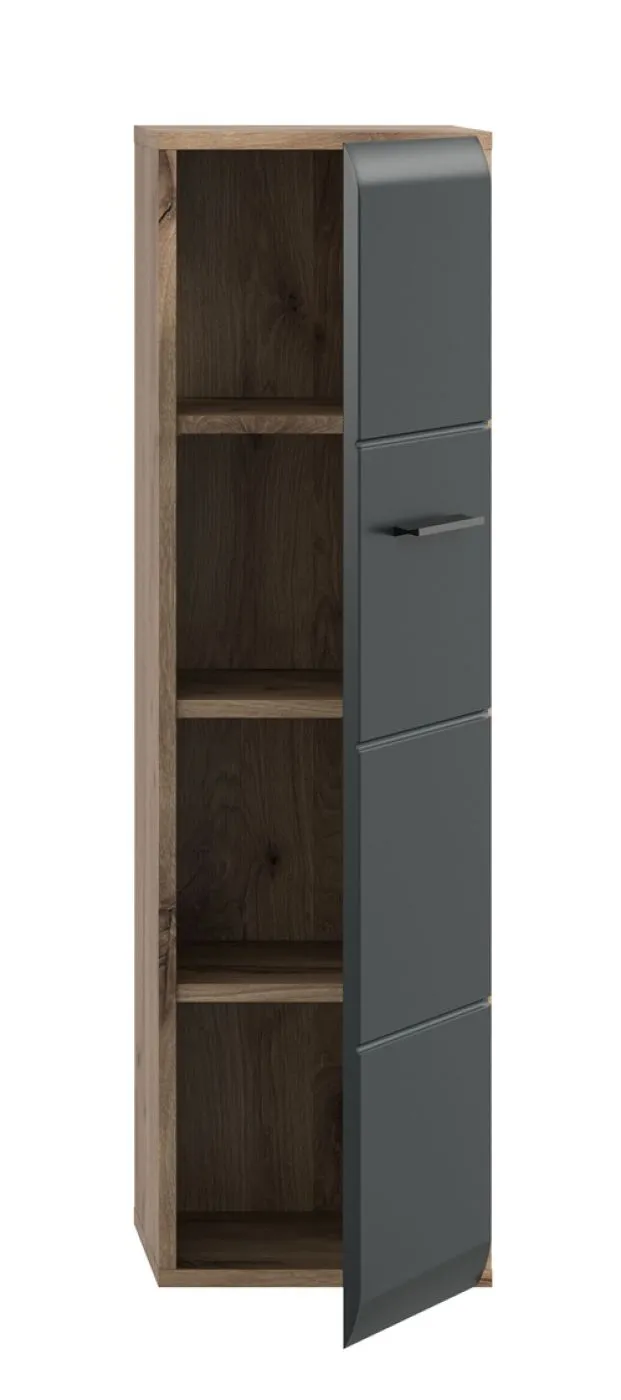 Standschrank Hängeschrank Ice | Nox Oak / schwarz matt