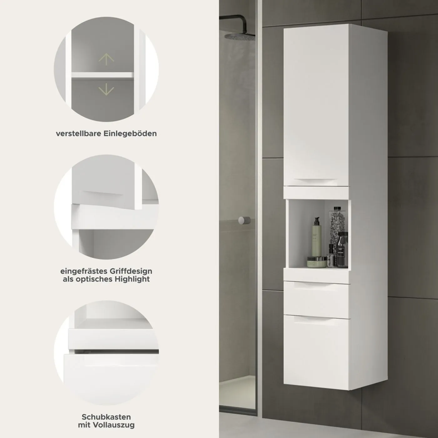 Standschrank Hängeschrank Viana | weiß