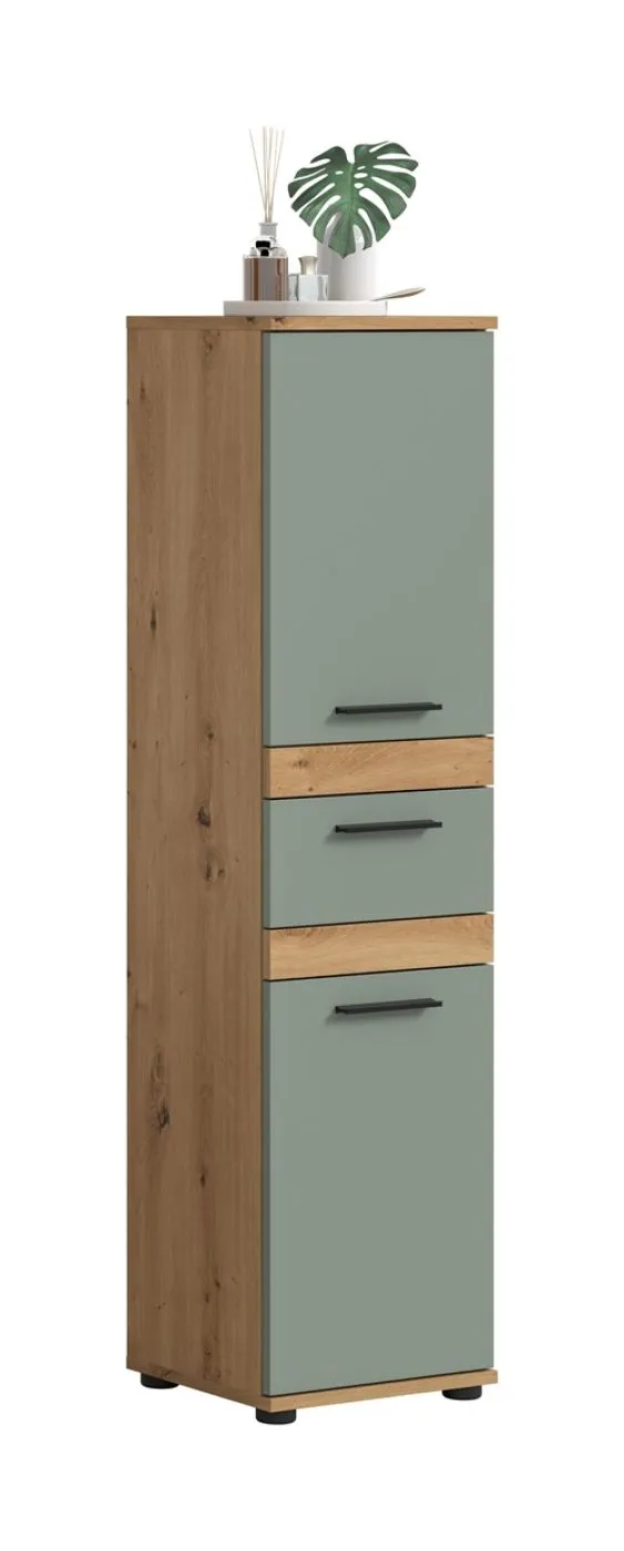 Standschrank Hochschrank Blake | Salbei / Artisan Eiche