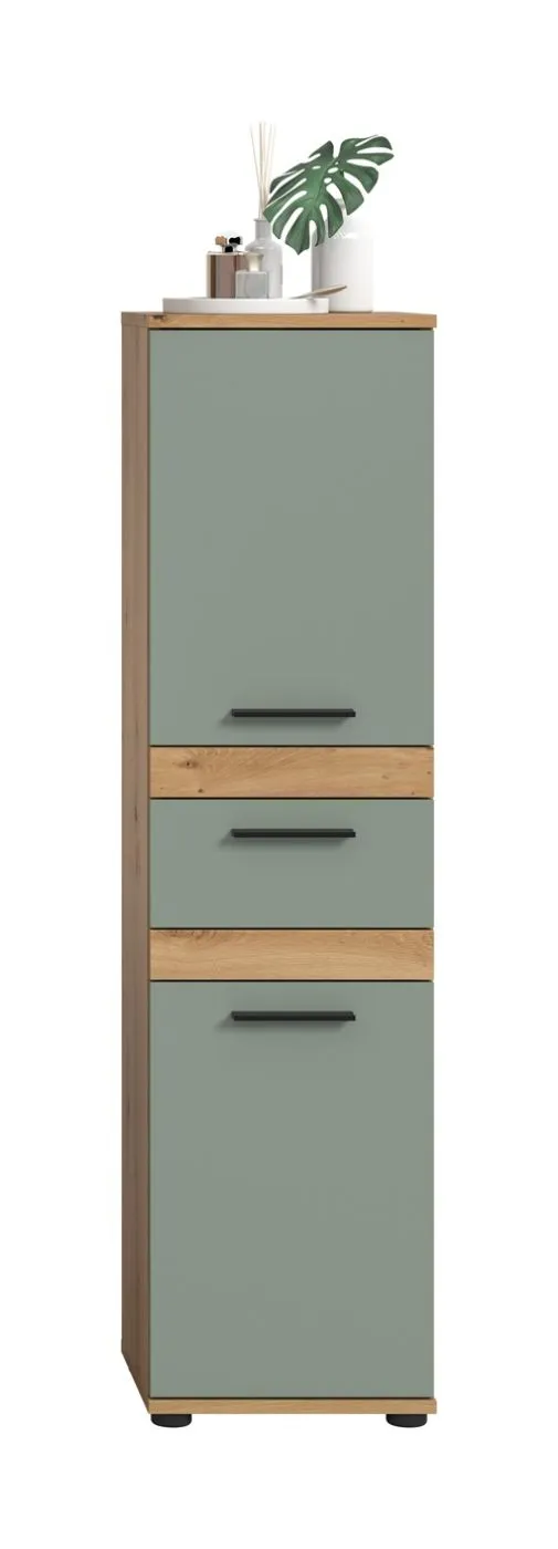 Standschrank Hochschrank Blake | Salbei / Artisan Eiche
