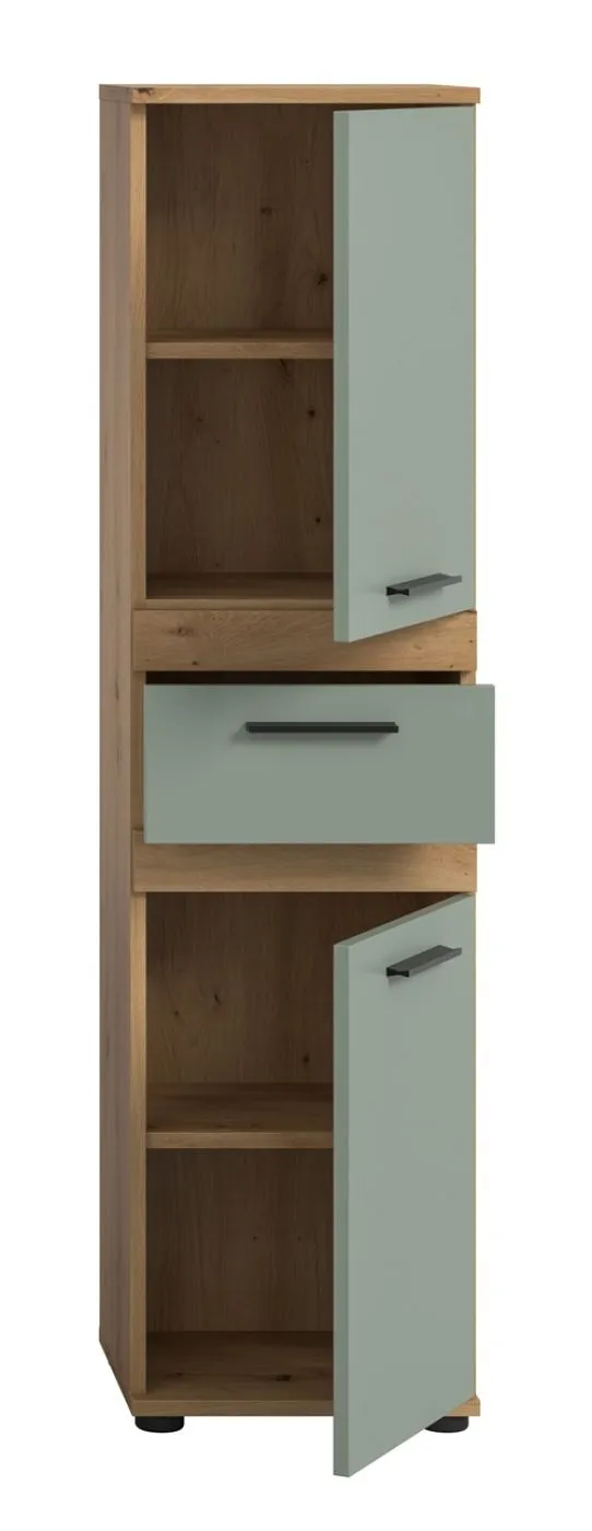 Standschrank Hochschrank Blake | Salbei / Artisan Eiche
