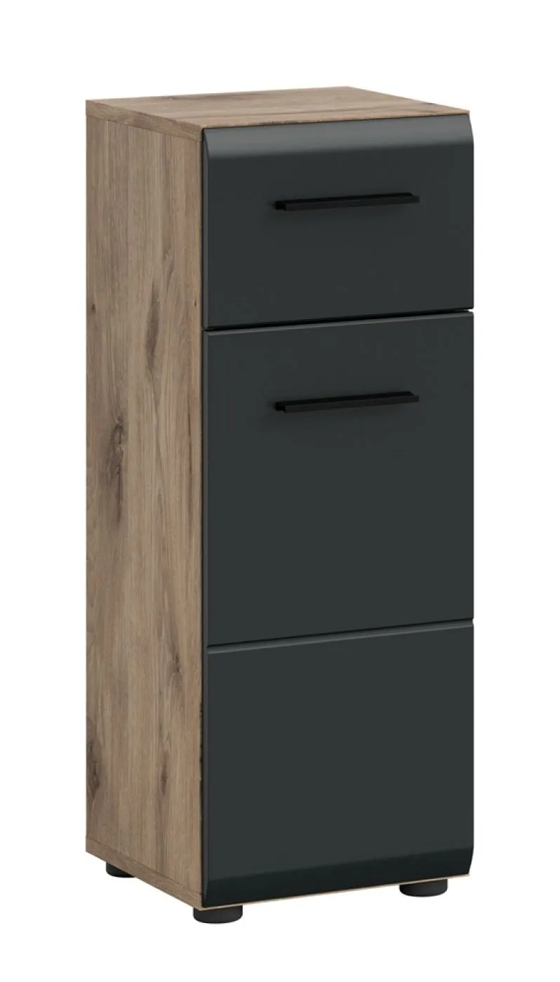 Standschrank klein Ice | Nox Oak / schwarz matt