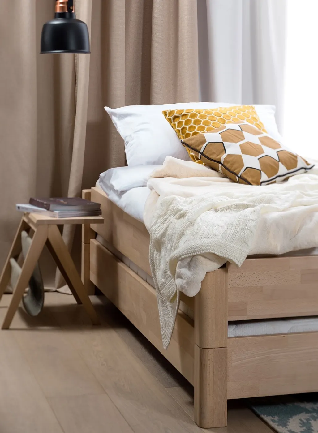 Stapelbett Freesia | 2er Set | Buche massiv | natur geölt | verschiedene Größen