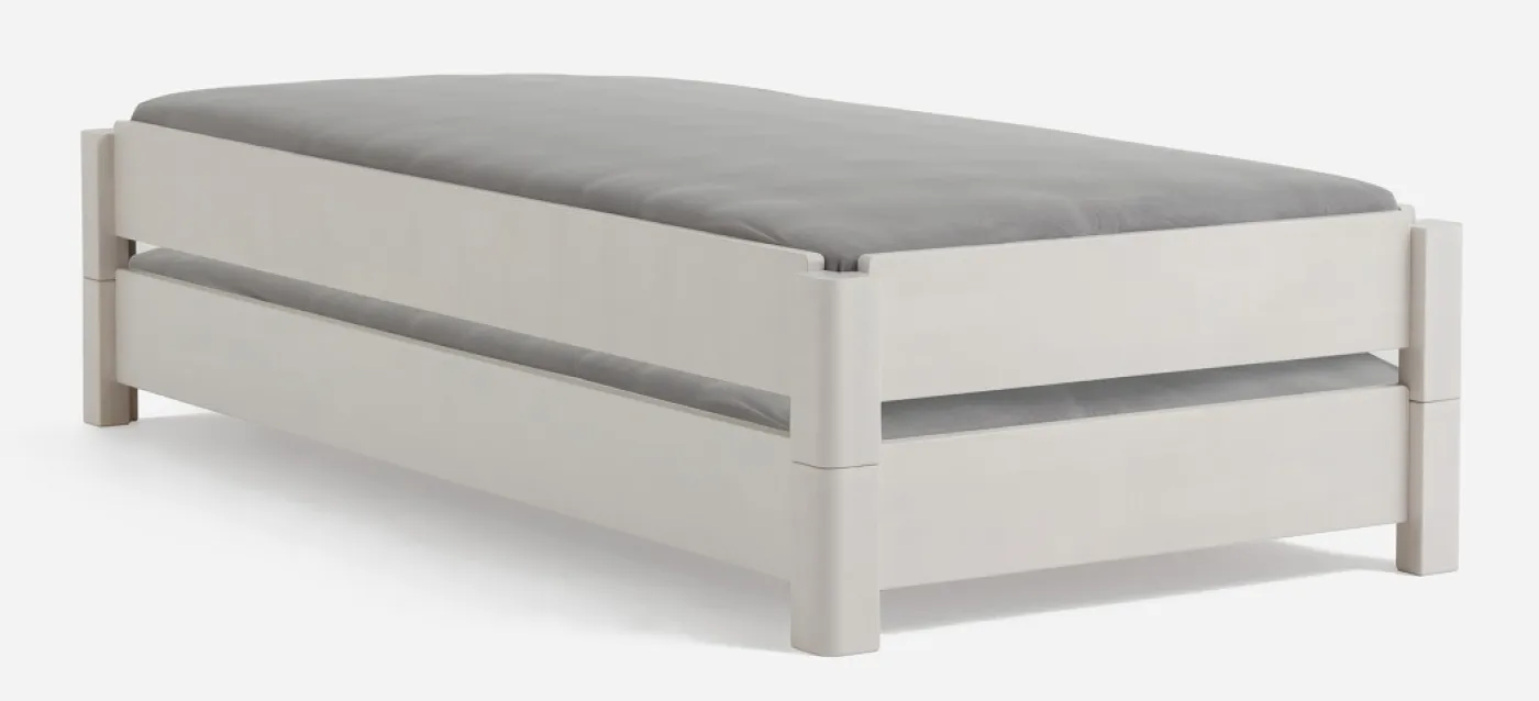 Stapelbett Freesia | 2er Set | Buche massiv | weiß lackiert | verschiedene Größen
