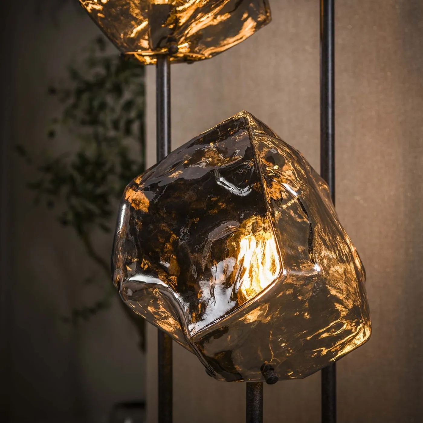 Stehlampe Ambera | 3 Leuchten | Sienna braun-frosted