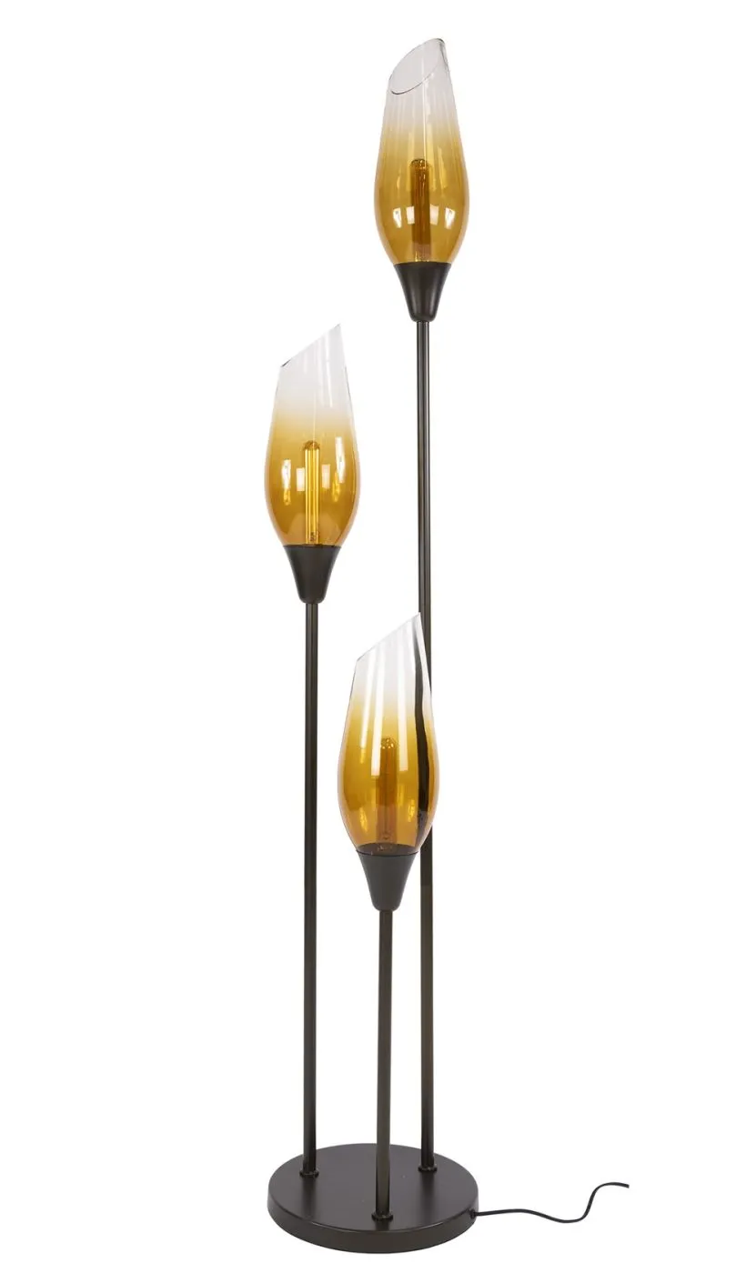 Stehlampe Ambera | 3 Leuchten | Sienna braun-frosted
