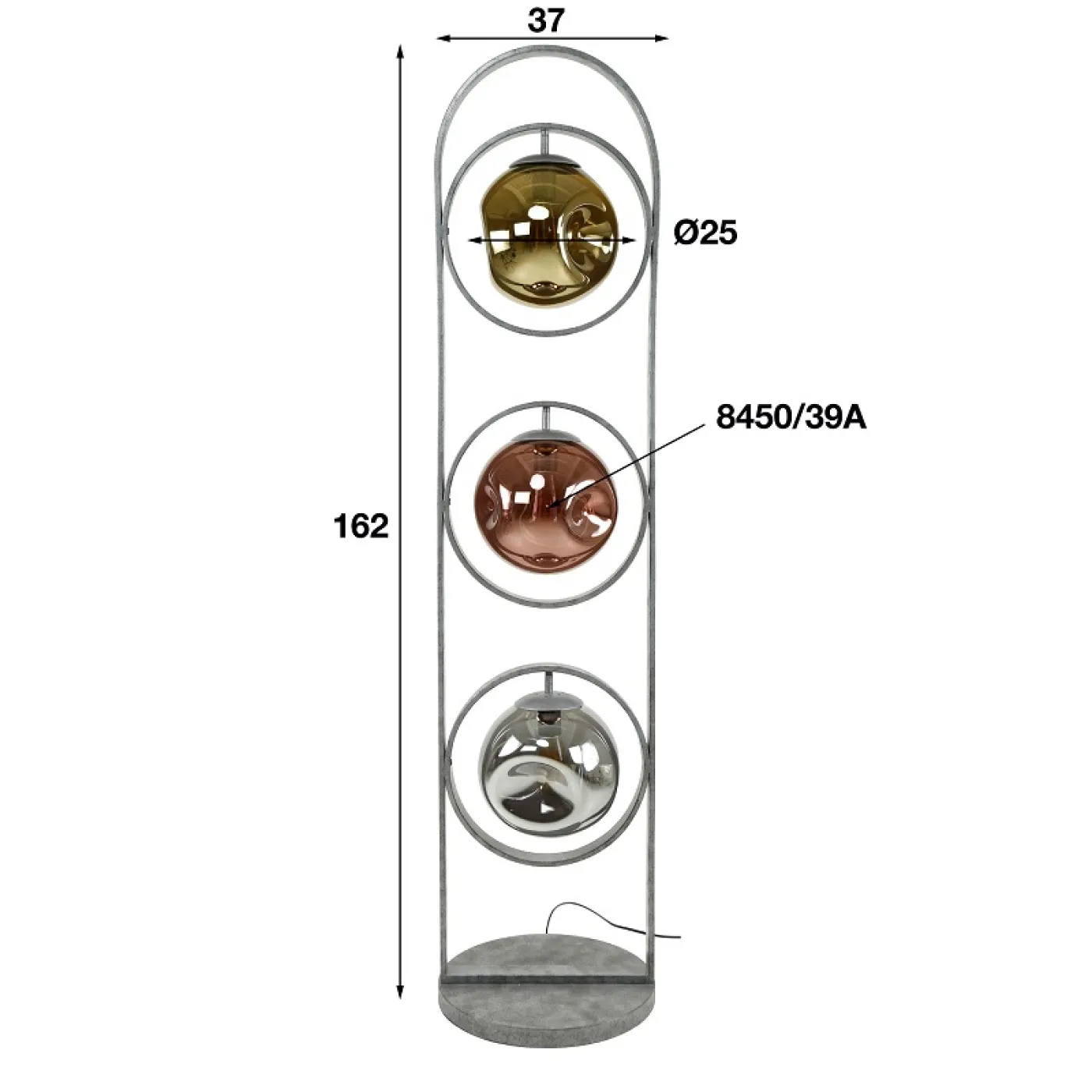 Stehlampe Jinjin | Kugelschirme | altsilber Finish