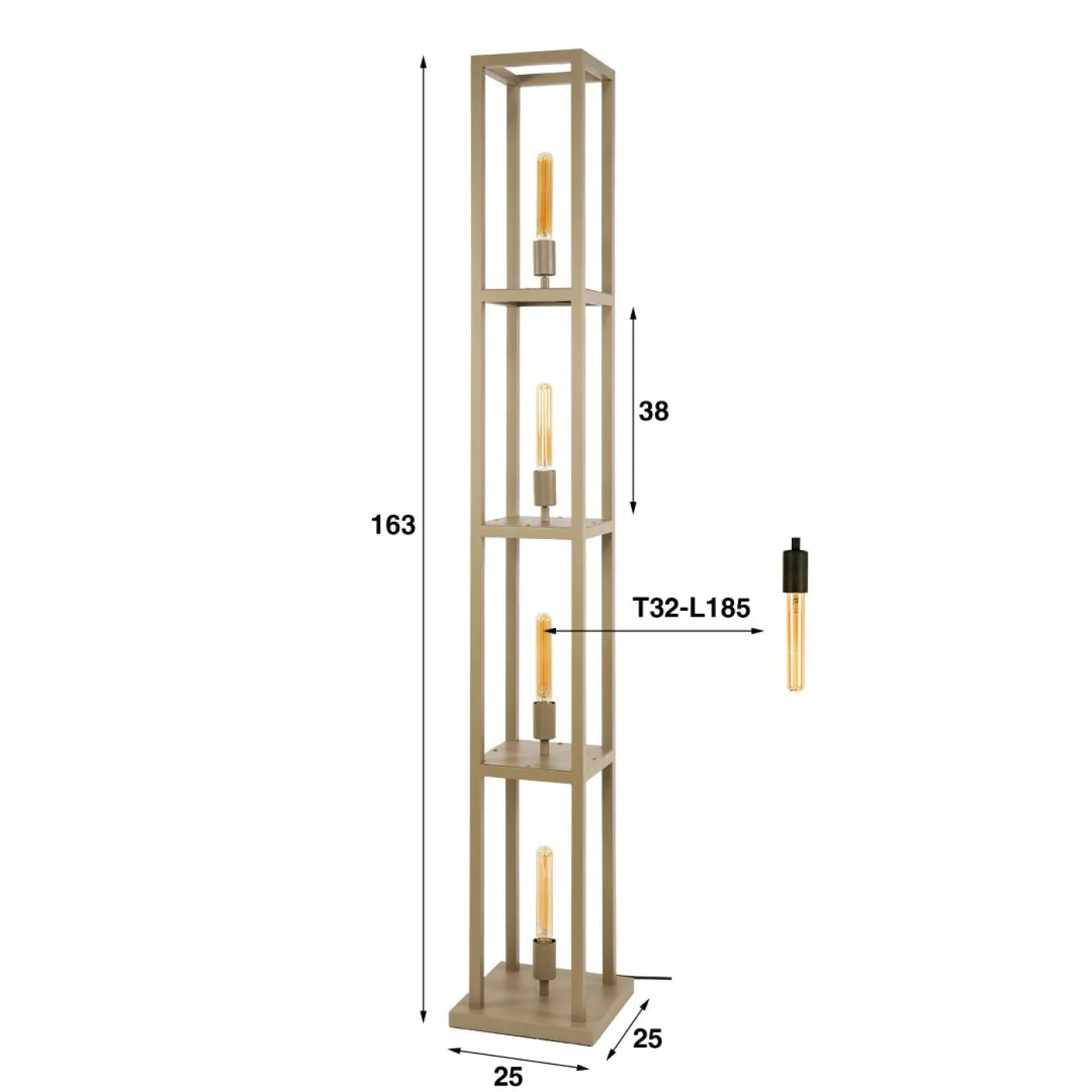 Stehlampe Story | 4 Leuchten | Metall | beige | 160 cm